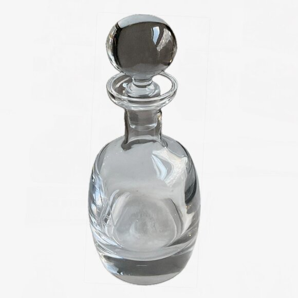 Crystal Oval Decanter & Stopper VINTAGE very heavy pristine - Picture 2 of 12